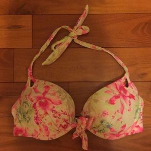 Pink floral print bikini